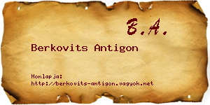 Berkovits Antigon névjegykártya